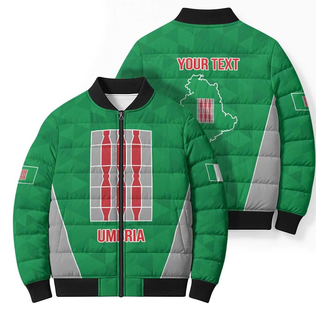 Personalized Italy Umbria Bomber Puffer Jacket Inspiration Flags Style - Wonder Print Shop