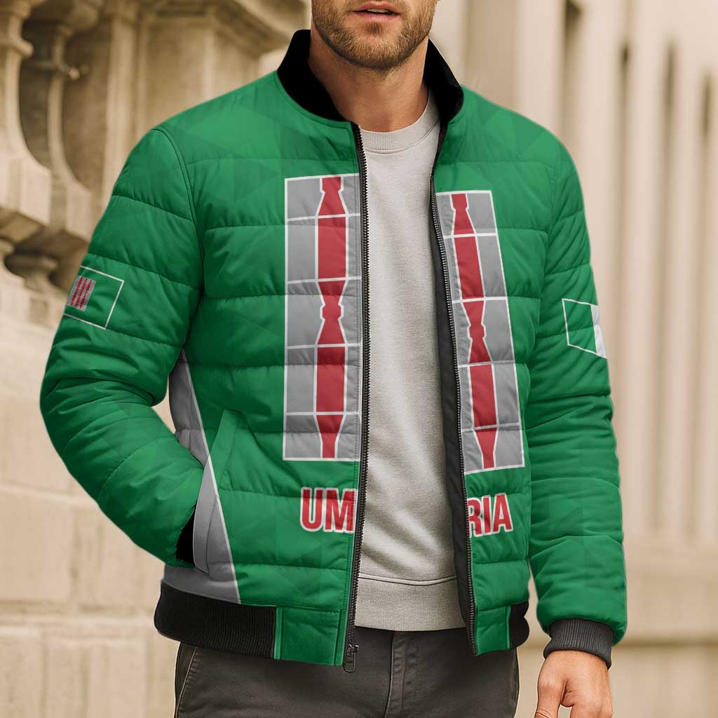 Personalized Italy Umbria Bomber Puffer Jacket Inspiration Flags Style - Wonder Print Shop