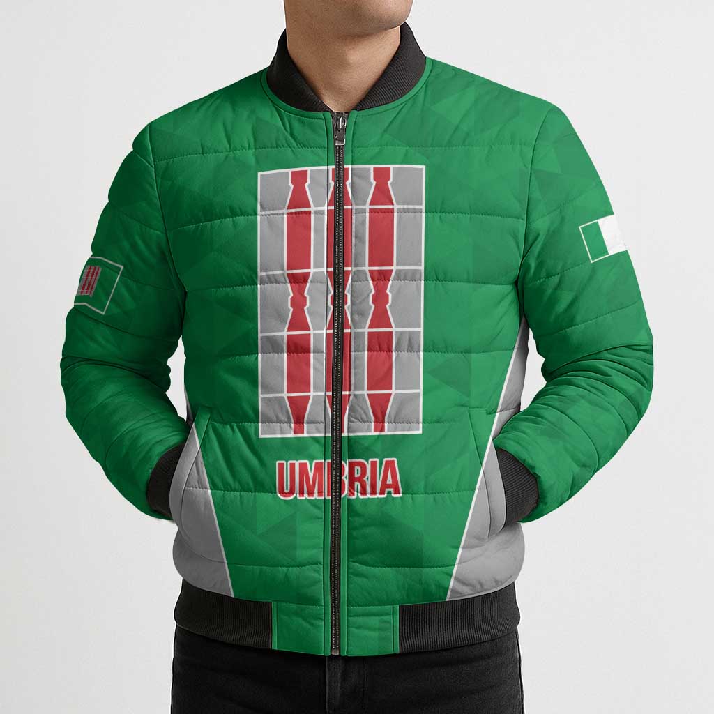 Personalized Italy Umbria Bomber Puffer Jacket Inspiration Flags Style - Wonder Print Shop