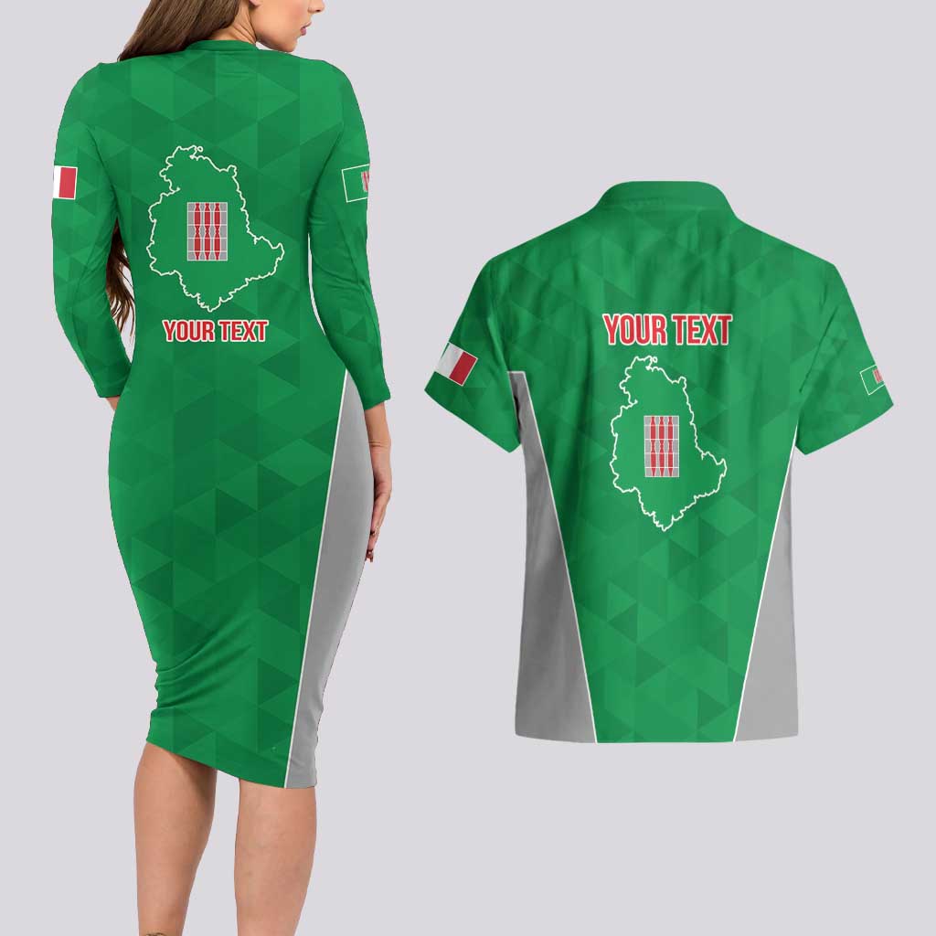 Personalized Italy Umbria Couples Matching Long Sleeve Bodycon Dress and Hawaiian Shirt Inspiration Flags Style LT9