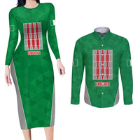 Personalized Italy Umbria Couples Matching Long Sleeve Bodycon Dress and Long Sleeve Button Shirt Inspiration Flags Style LT9