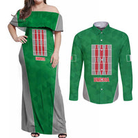 Personalized Italy Umbria Couples Matching Off Shoulder Maxi Dress and Long Sleeve Button Shirt Inspiration Flags Style LT9