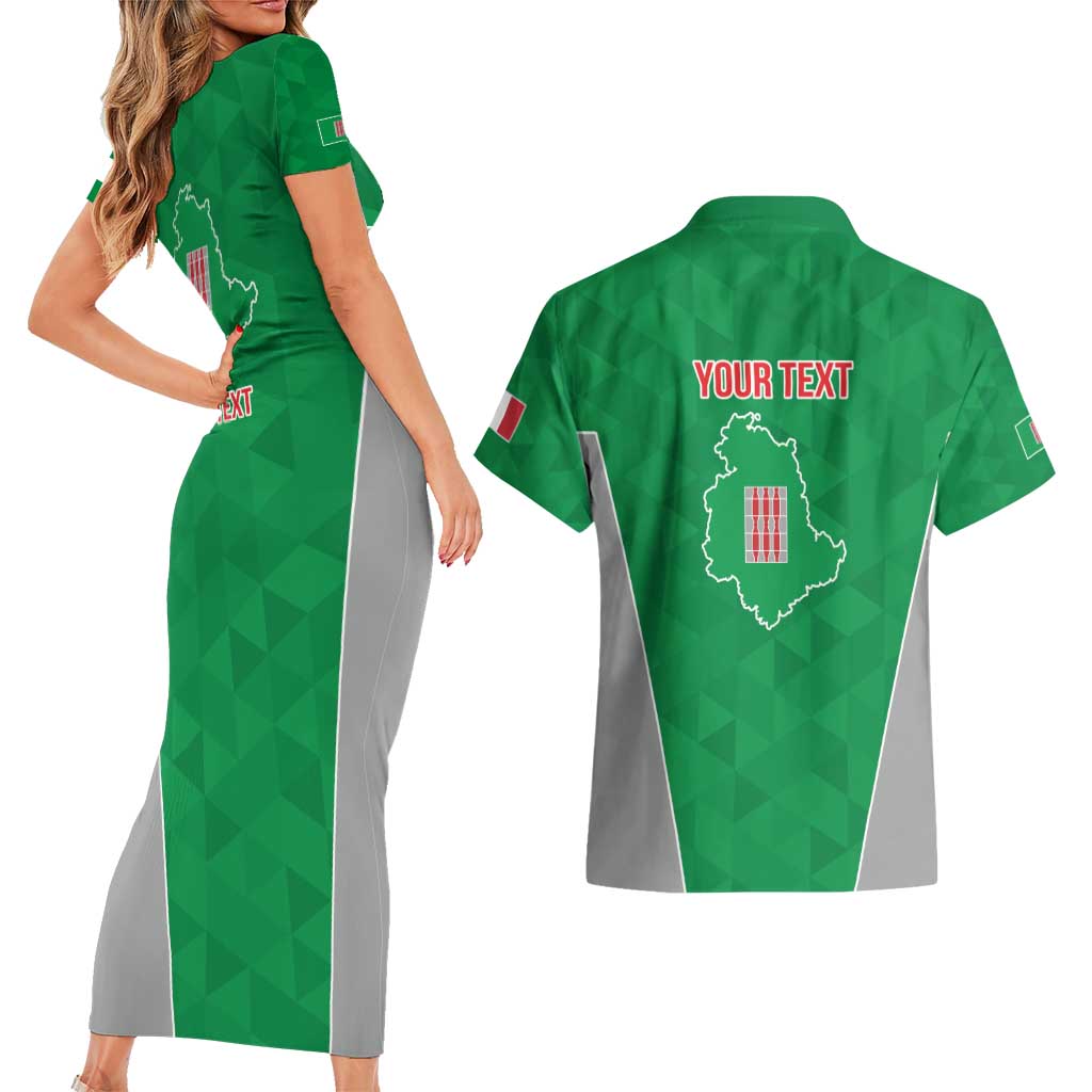 Personalized Italy Umbria Couples Matching Short Sleeve Bodycon Dress and Hawaiian Shirt Inspiration Flags Style LT9