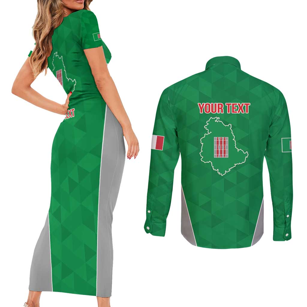 Personalized Italy Umbria Couples Matching Short Sleeve Bodycon Dress and Long Sleeve Button Shirt Inspiration Flags Style LT9