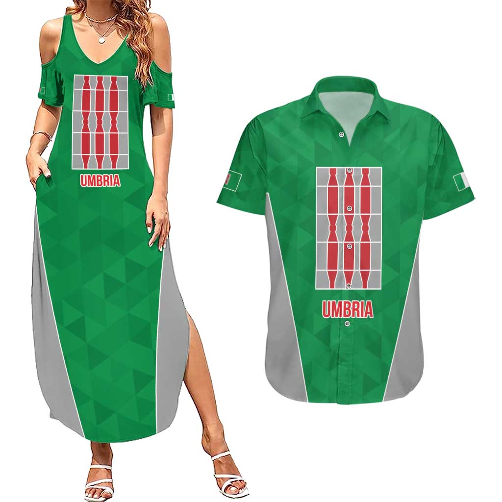 Personalized Italy Umbria Couples Matching Summer Maxi Dress and Hawaiian Shirt Inspiration Flags Style LT9