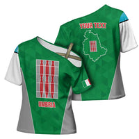 Personalized Italy Umbria Cross Shoulder Shirt Inspiration Flags Style - Wonder Print Shop
