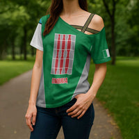 Personalized Italy Umbria Cross Shoulder Shirt Inspiration Flags Style - Wonder Print Shop