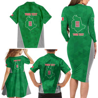 Personalized Italy Umbria Family Matching Long Sleeve Bodycon Dress and Hawaiian Shirt Inspiration Flags Style LT9