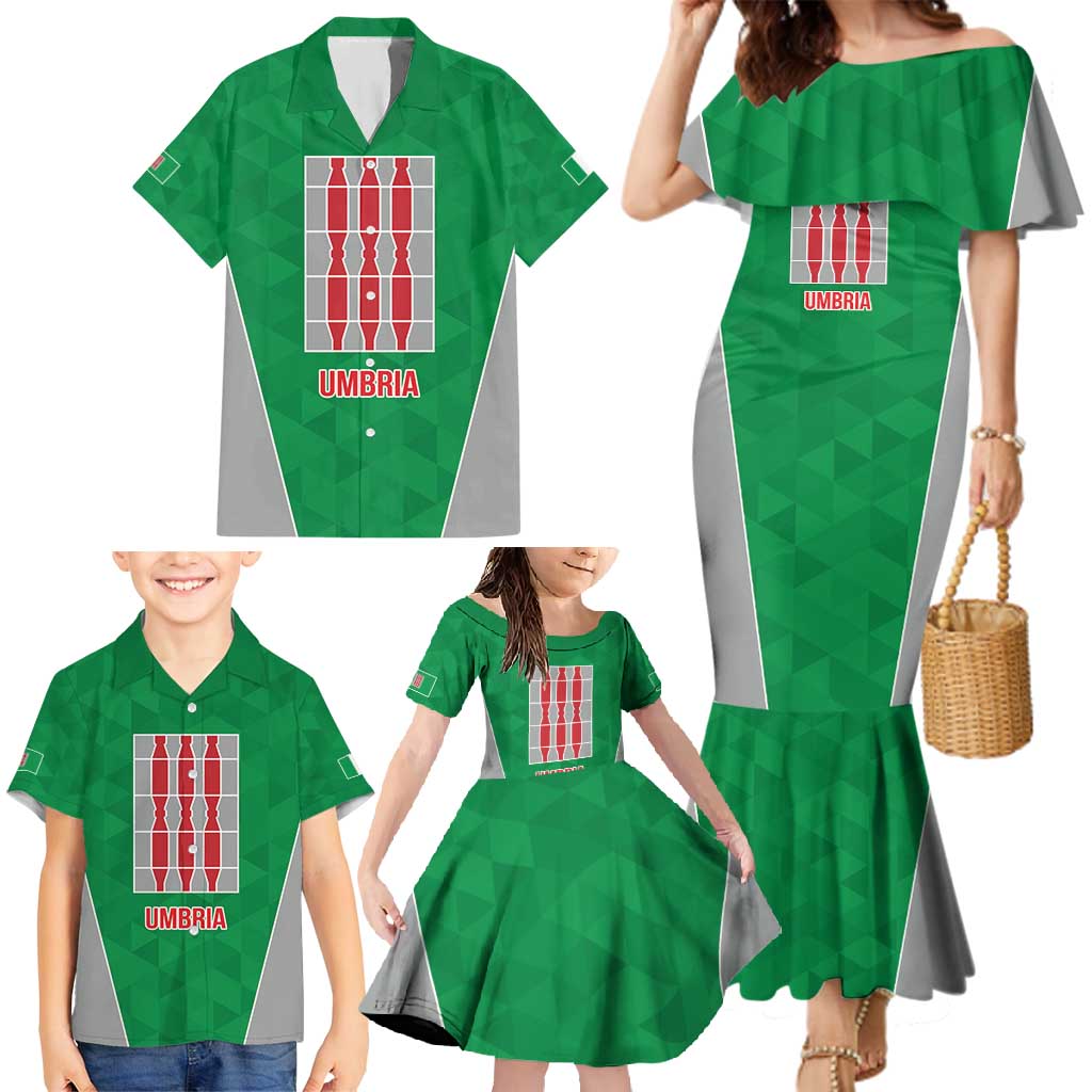 Personalized Italy Umbria Family Matching Mermaid Dress and Hawaiian Shirt Inspiration Flags Style LT9