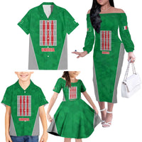 Personalized Italy Umbria Family Matching Off The Shoulder Long Sleeve Dress and Hawaiian Shirt Inspiration Flags Style LT9