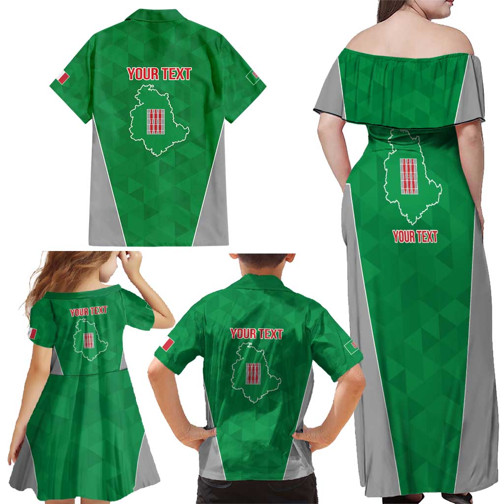 Personalized Italy Umbria Family Matching Off Shoulder Maxi Dress and Hawaiian Shirt Inspiration Flags Style LT9