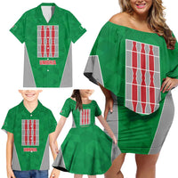 Personalized Italy Umbria Family Matching Off Shoulder Short Dress and Hawaiian Shirt Inspiration Flags Style LT9