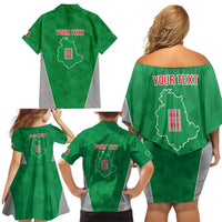 Personalized Italy Umbria Family Matching Off Shoulder Short Dress and Hawaiian Shirt Inspiration Flags Style LT9