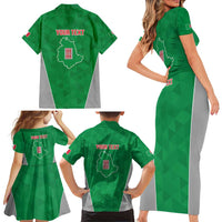Personalized Italy Umbria Family Matching Short Sleeve Bodycon Dress and Hawaiian Shirt Inspiration Flags Style LT9