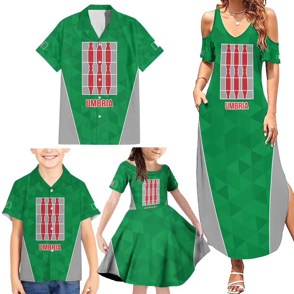 Personalized Italy Umbria Family Matching Summer Maxi Dress and Hawaiian Shirt Inspiration Flags Style LT9
