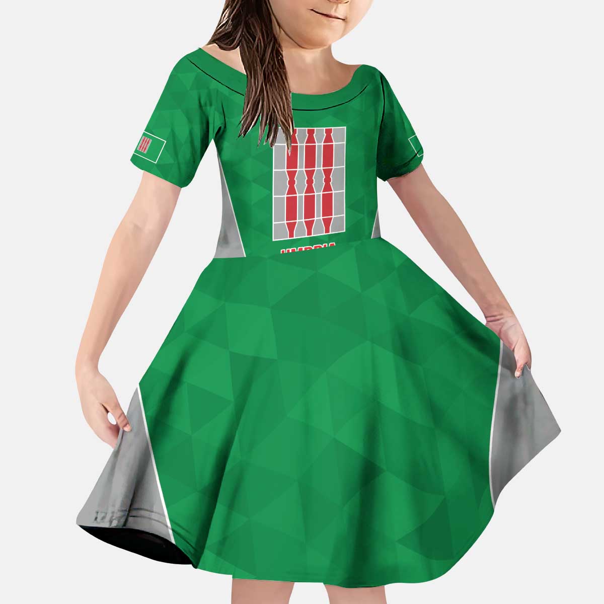 Personalized Italy Umbria Kid Short Sleeve Dress Inspiration Flags Style LT9