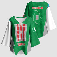 Personalized Italy Umbria Kimono Sleeve Blouse Inspiration Flags Style - Wonder Print Shop