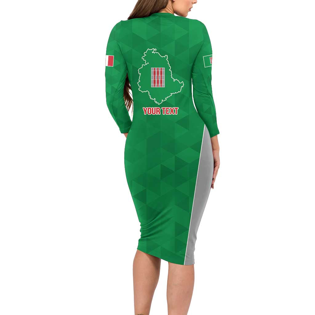 Personalized Italy Umbria Long Sleeve Bodycon Dress Inspiration Flags Style LT9