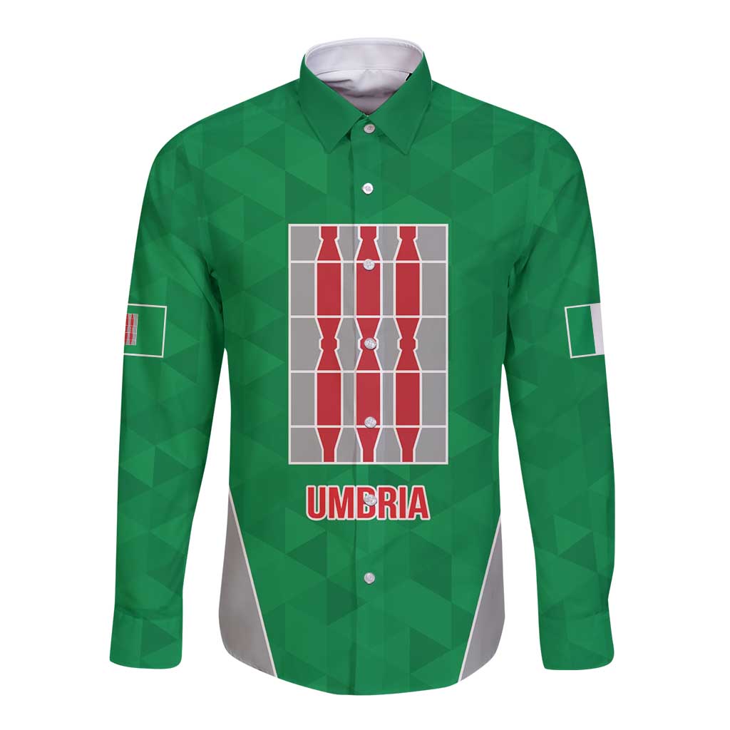 Personalized Italy Umbria Long Sleeve Button Shirt Inspiration Flags Style LT9