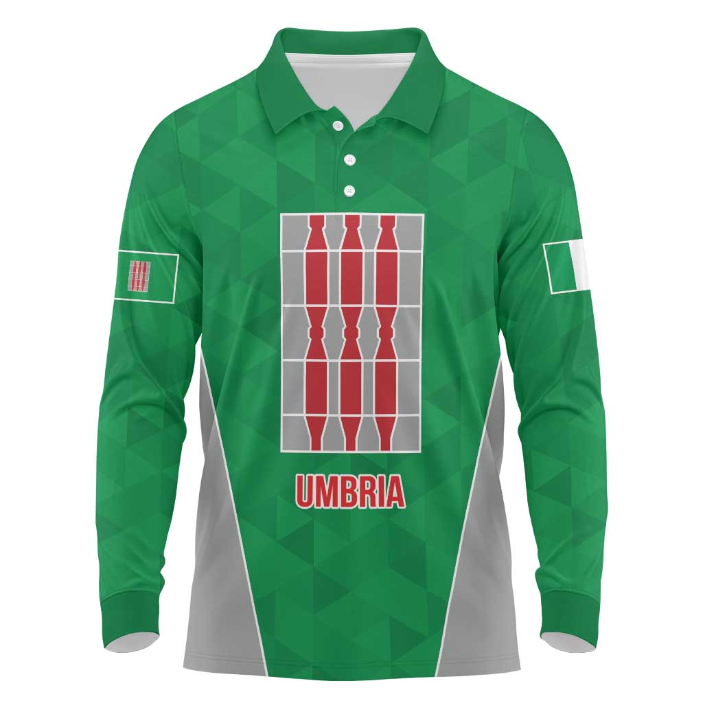 Personalized Italy Umbria Long Sleeve Polo Shirt Inspiration Flags Style LT9