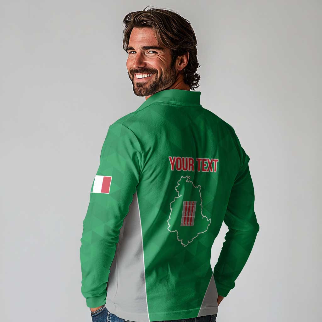 Personalized Italy Umbria Long Sleeve Polo Shirt Inspiration Flags Style LT9