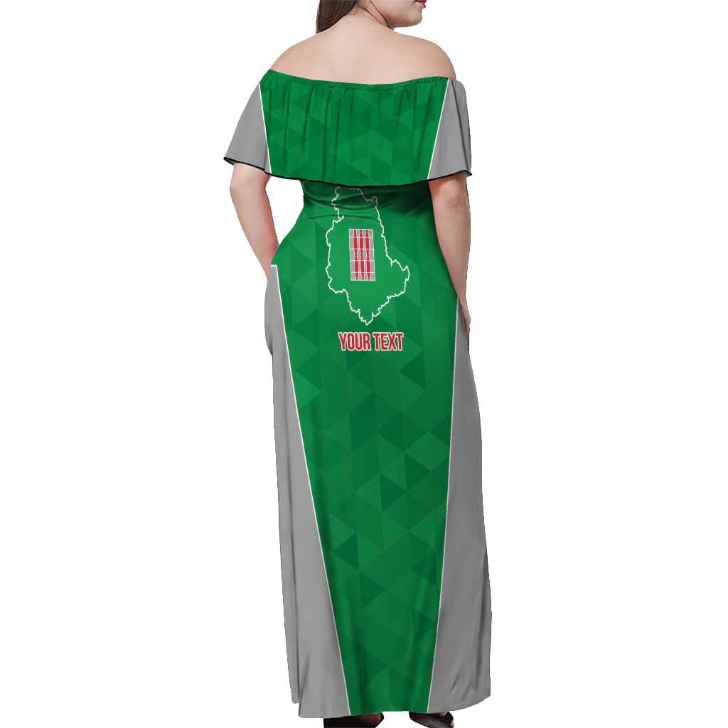 Personalized Italy Umbria Off Shoulder Maxi Dress Inspiration Flags Style LT9