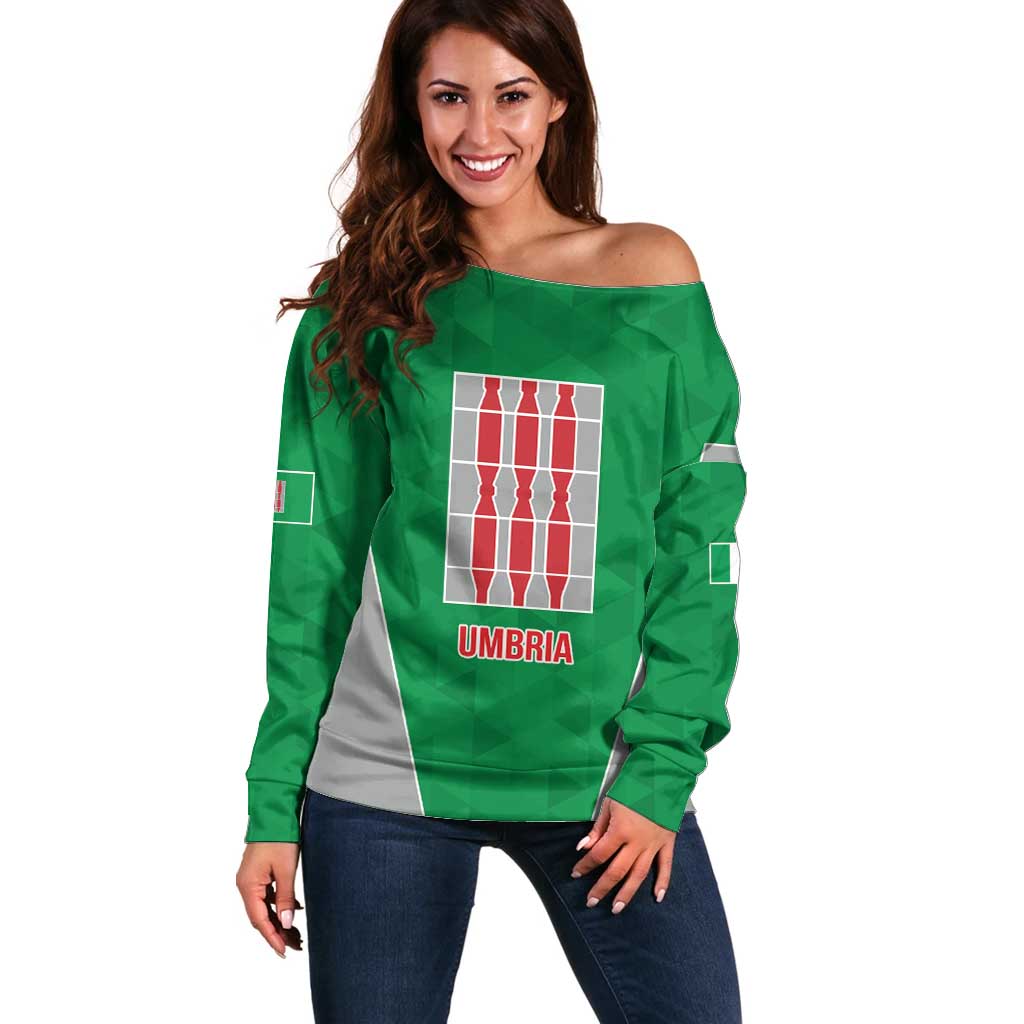 Personalized Italy Umbria Off Shoulder Sweater Inspiration Flags Style LT9