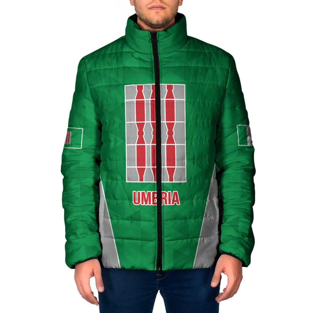 Personalized Italy Umbria Padded Jacket Inspiration Flags Style - Wonder Print Shop