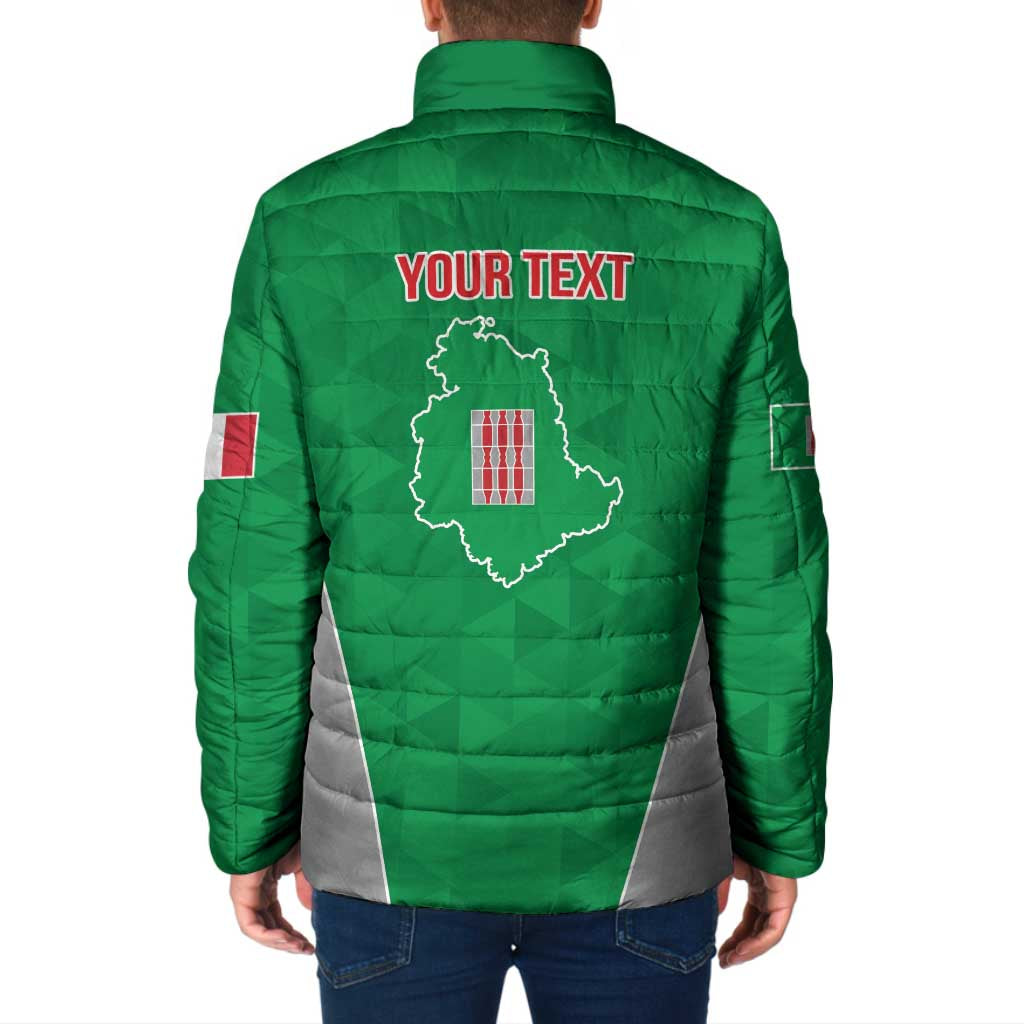 Personalized Italy Umbria Padded Jacket Inspiration Flags Style - Wonder Print Shop