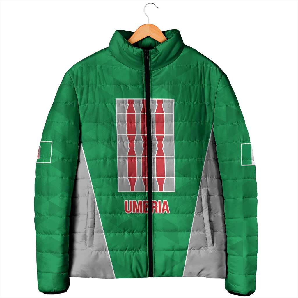 Personalized Italy Umbria Padded Jacket Inspiration Flags Style - Wonder Print Shop