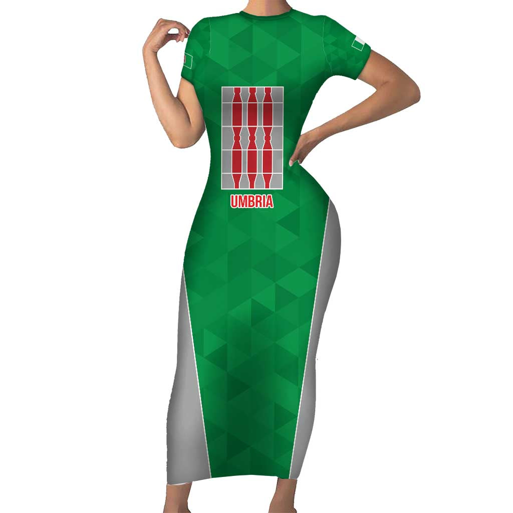 Personalized Italy Umbria Short Sleeve Bodycon Dress Inspiration Flags Style LT9