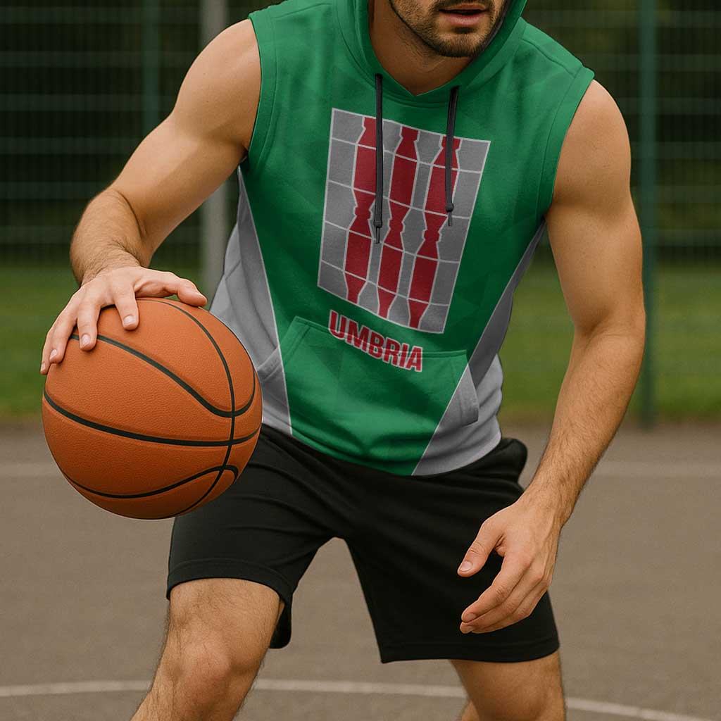 Personalized Italy Umbria Sleeveless Hoodie Inspiration Flags Style - Wonder Print Shop