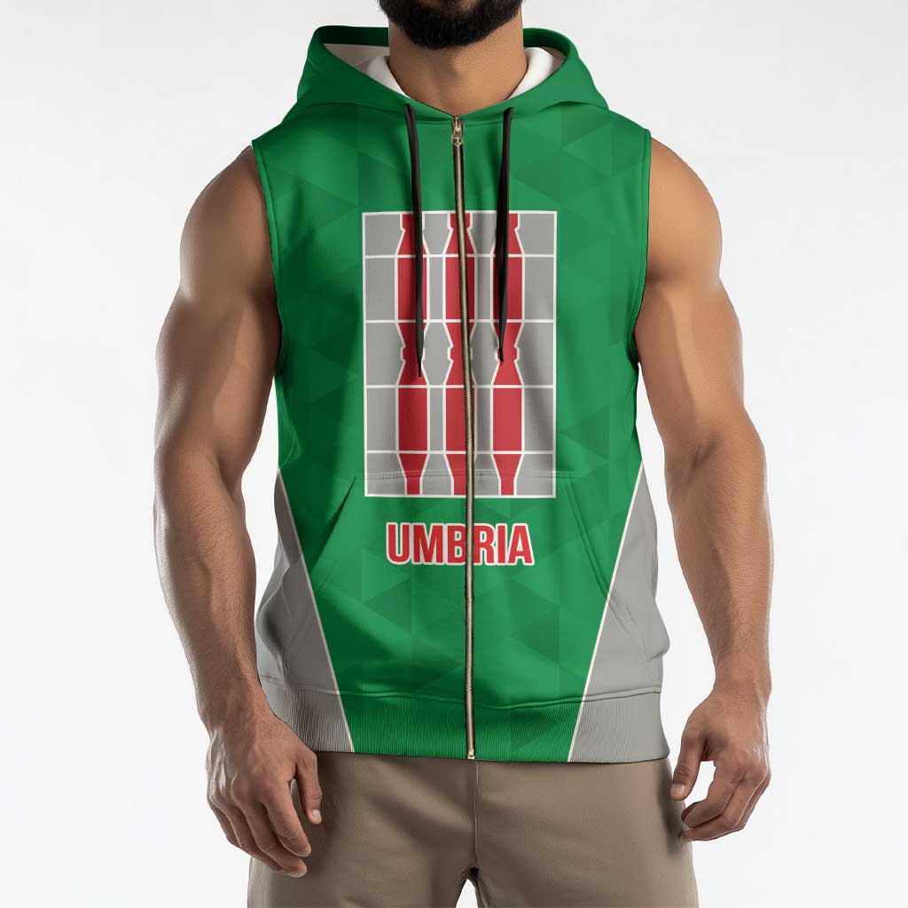 Personalized Italy Umbria Sleeveless Zip Hoodie Inspiration Flags Style - Wonder Print Shop