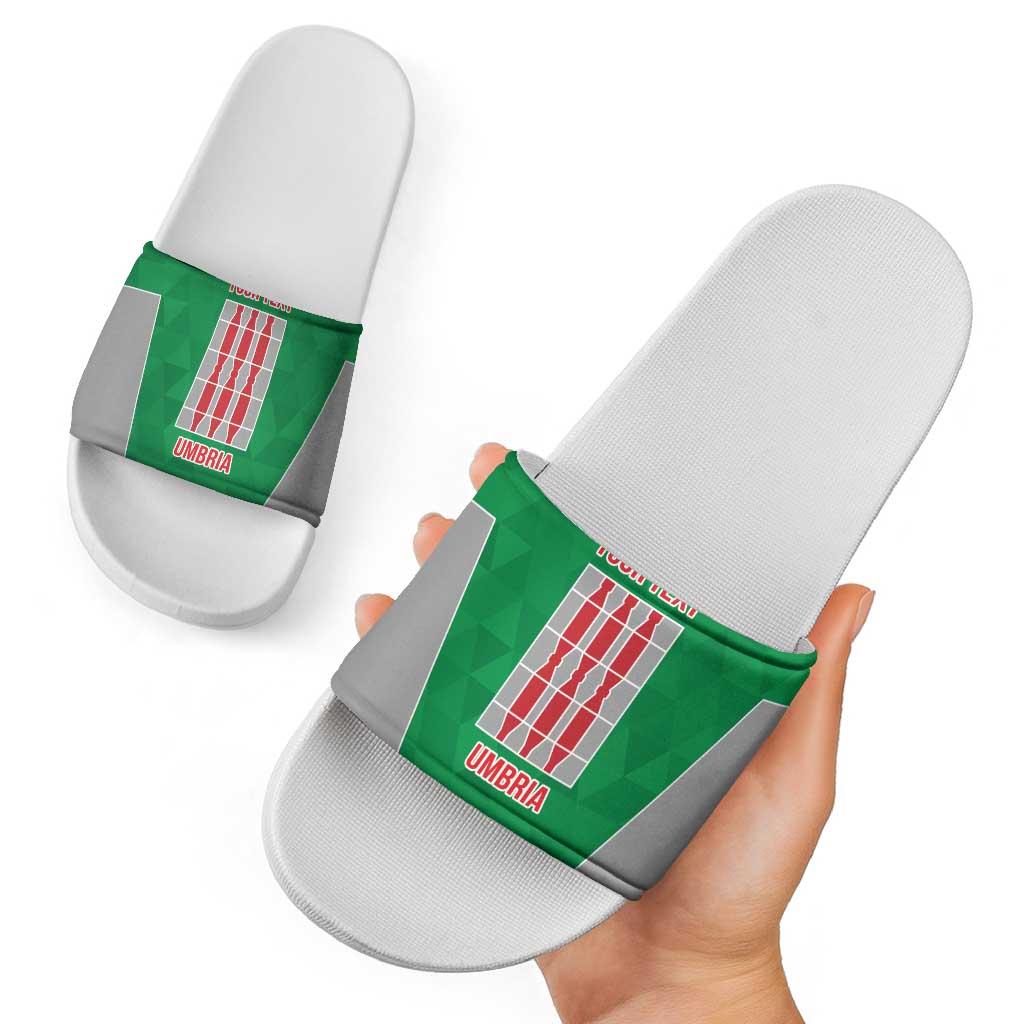 Personalized Italy Umbria Slide Sandals Inspiration Flags Style - Wonder Print Shop