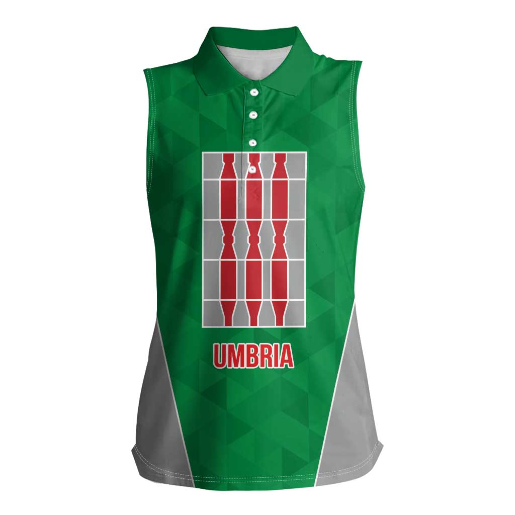 Personalized Italy Umbria Women Sleeveless Polo Shirt Inspiration Flags Style LT9
