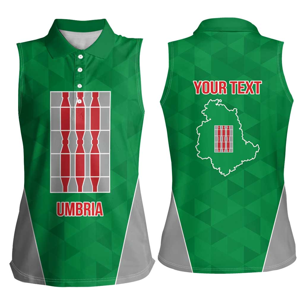 Personalized Italy Umbria Women Sleeveless Polo Shirt Inspiration Flags Style LT9