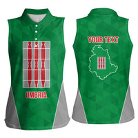 Personalized Italy Umbria Women Sleeveless Polo Shirt Inspiration Flags Style LT9