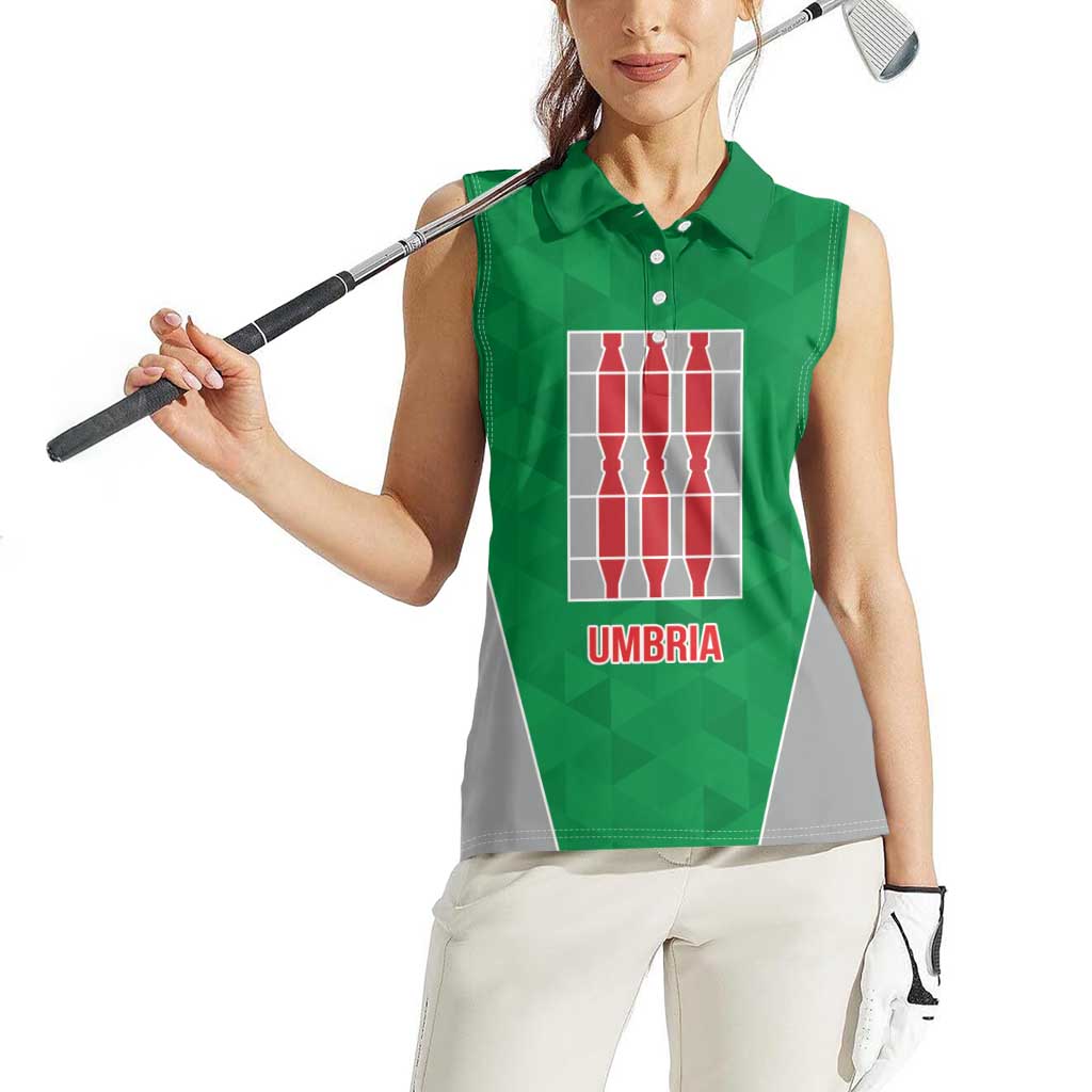 Personalized Italy Umbria Women Sleeveless Polo Shirt Inspiration Flags Style LT9