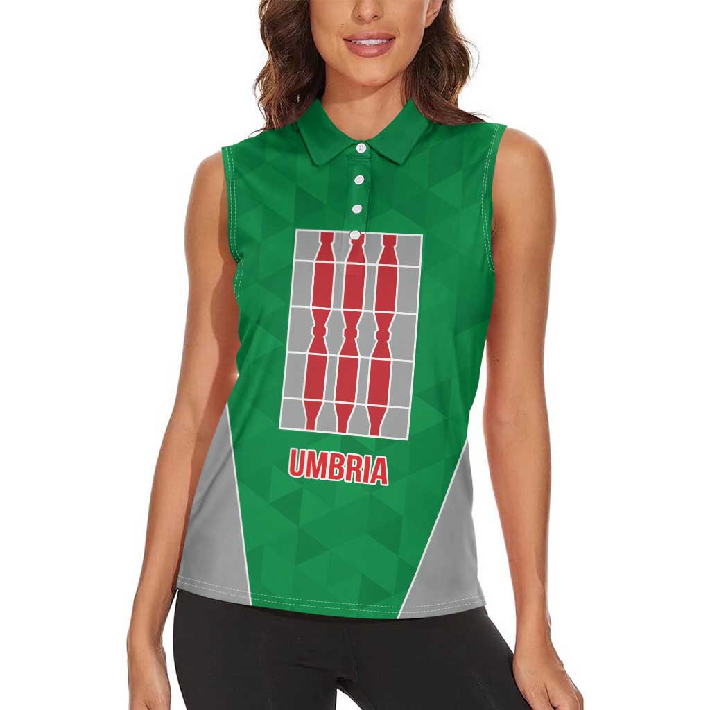 Personalized Italy Umbria Women Sleeveless Polo Shirt Inspiration Flags Style LT9