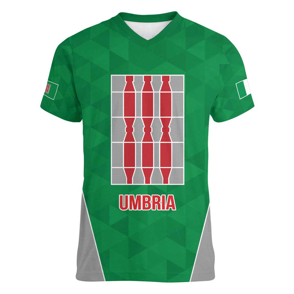 Personalized Italy Umbria Women V-Neck T-Shirt Inspiration Flags Style LT9
