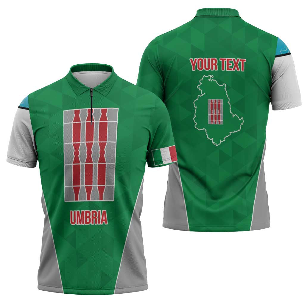 Personalized Italy Umbria Zipper Polo Shirt Inspiration Flags Style - Wonder Print Shop