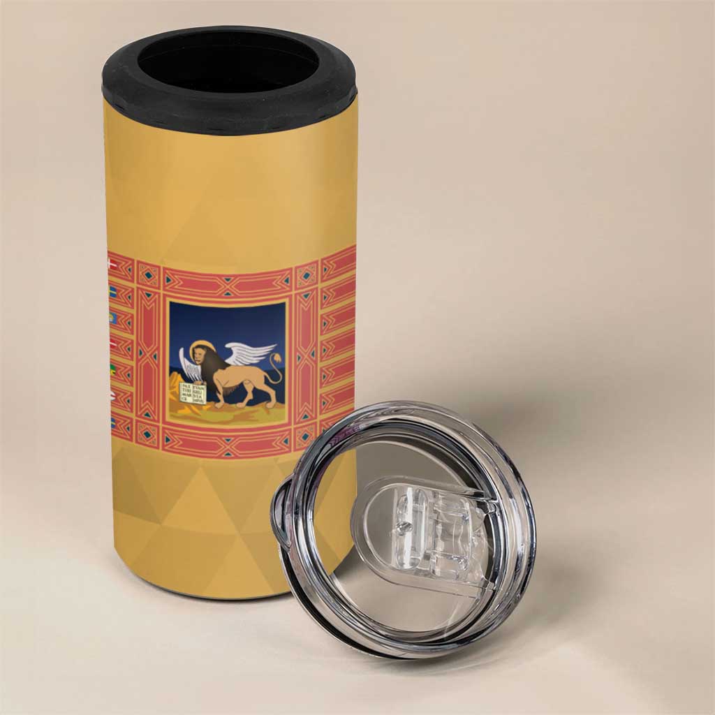 Personalized Italy Veneto 4 in 1 Can Cooler Tumbler Inspiration Flags Style
