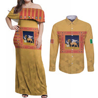 Personalized Italy Veneto Couples Matching Off Shoulder Maxi Dress and Long Sleeve Button Shirt Inspiration Flags Style