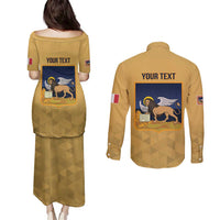 Personalized Italy Veneto Couples Matching Puletasi and Long Sleeve Button Shirt Inspiration Flags Style