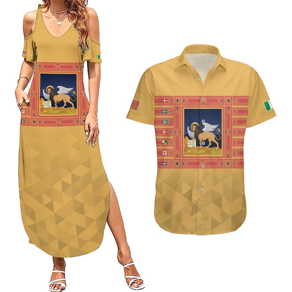 Personalized Italy Veneto Couples Matching Summer Maxi Dress and Hawaiian Shirt Inspiration Flags Style