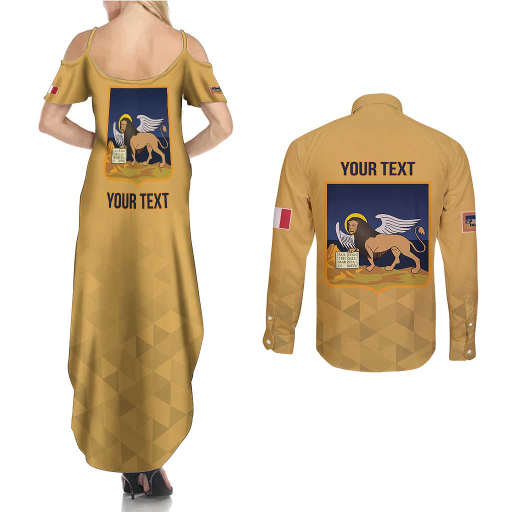 Personalized Italy Veneto Couples Matching Summer Maxi Dress and Long Sleeve Button Shirt Inspiration Flags Style