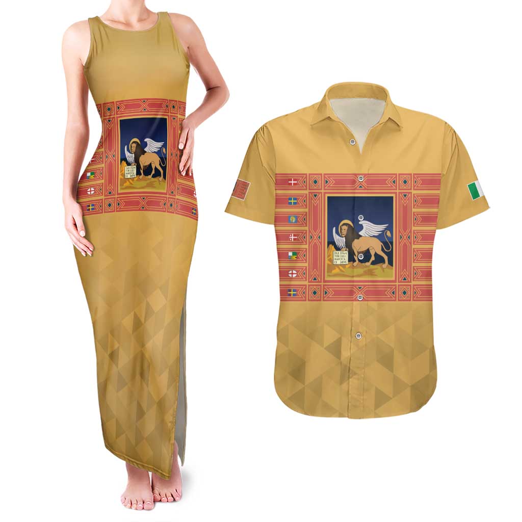 Personalized Italy Veneto Couples Matching Tank Maxi Dress and Hawaiian Shirt Inspiration Flags Style