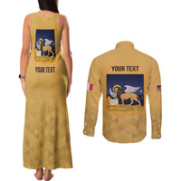 Personalized Italy Veneto Couples Matching Tank Maxi Dress and Long Sleeve Button Shirt Inspiration Flags Style
