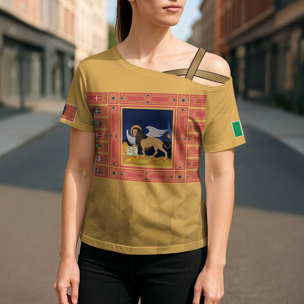 Personalized Italy Veneto Cross Shoulder Shirt Inspiration Flags Style - Wonder Print Shop