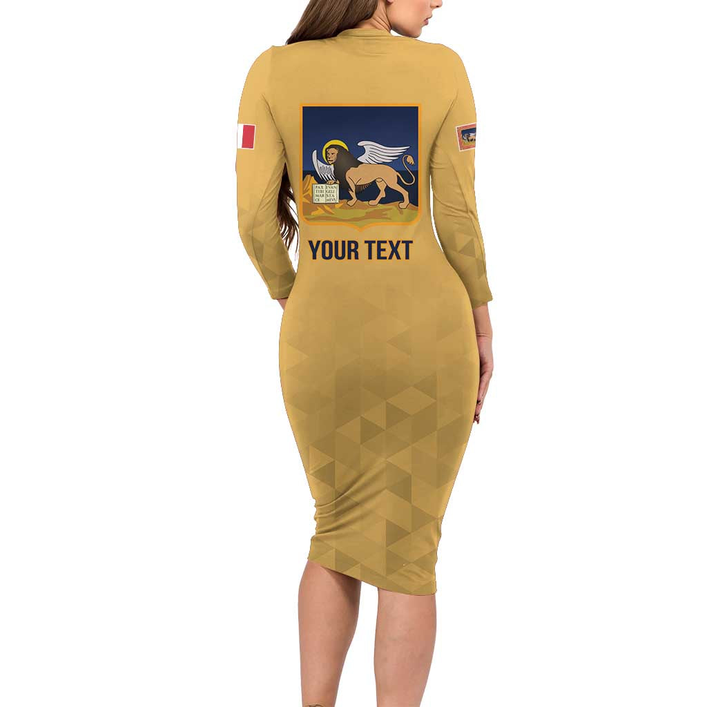 Personalized Italy Veneto Family Matching Long Sleeve Bodycon Dress and Hawaiian Shirt Inspiration Flags Style